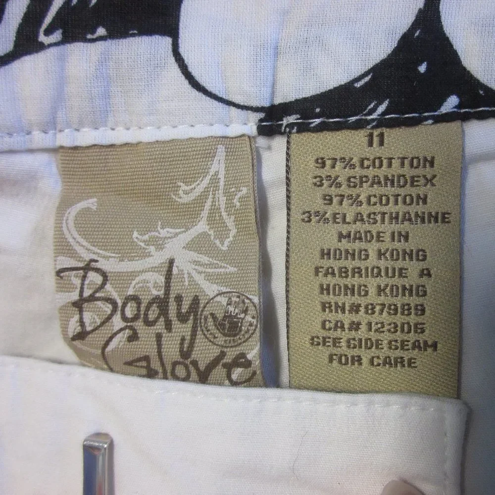 Body Glove White Cotton Shorts Juniors Size 11 NEW  36